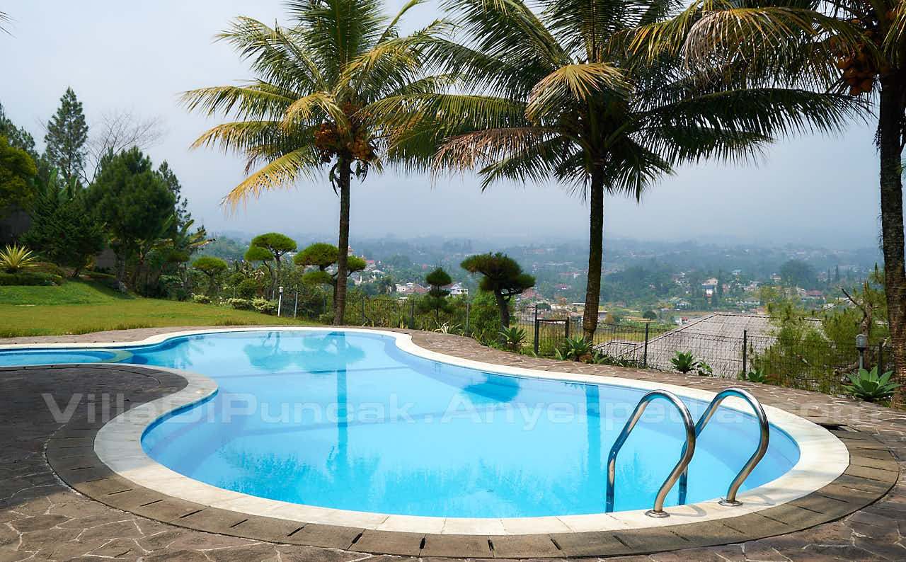 Villa Bukit Panorama Puncak Kolam Renang Dengan View Dari Ketinggian Villa Di Puncak